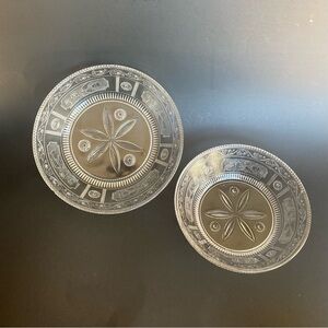 Vintage Early American Pattern Glass Clear Glass Bowl Set